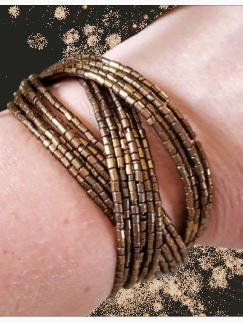 Shooting Stars Copper Seed Bead Cuff Bracelet 💥3 for $24💥